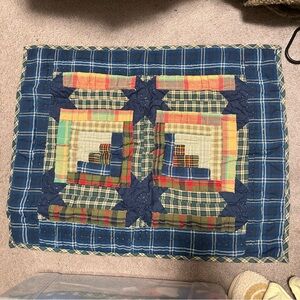 Plaid Christmas Tree Patchwork Quilted Pillow Case